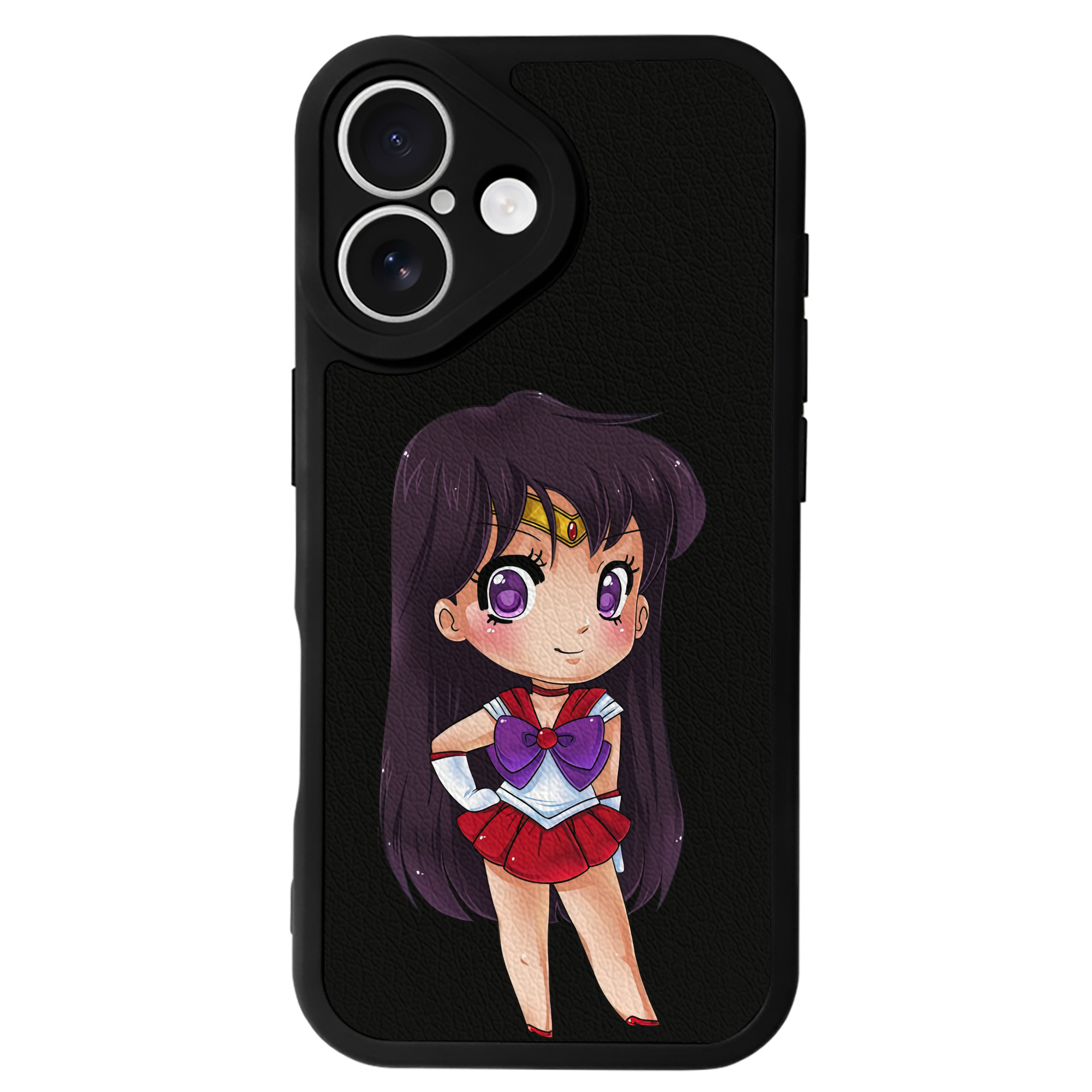 （画像用） 美少女戦士セーラームーン 火野レイ ひの レイ Sailor Moon Hino Rei （セーラーマーズ,Sailor Mars） 【iPhone 16シリーズ対応】シリコンスマホケース（レザー調） 材質：シリコン